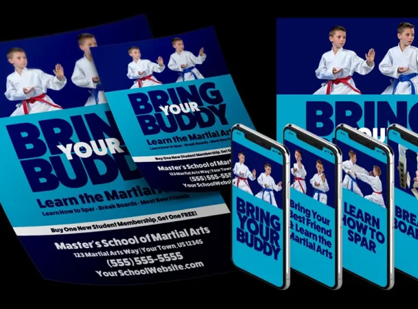 Martial arts advertising.