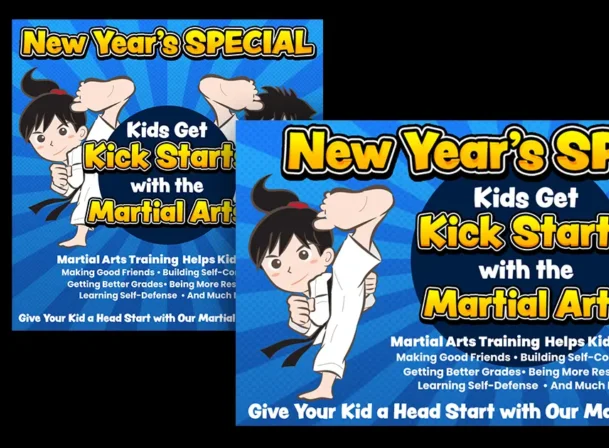 KIds Martial arts advertising.