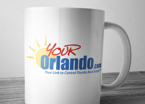 Logo on coffee mug.